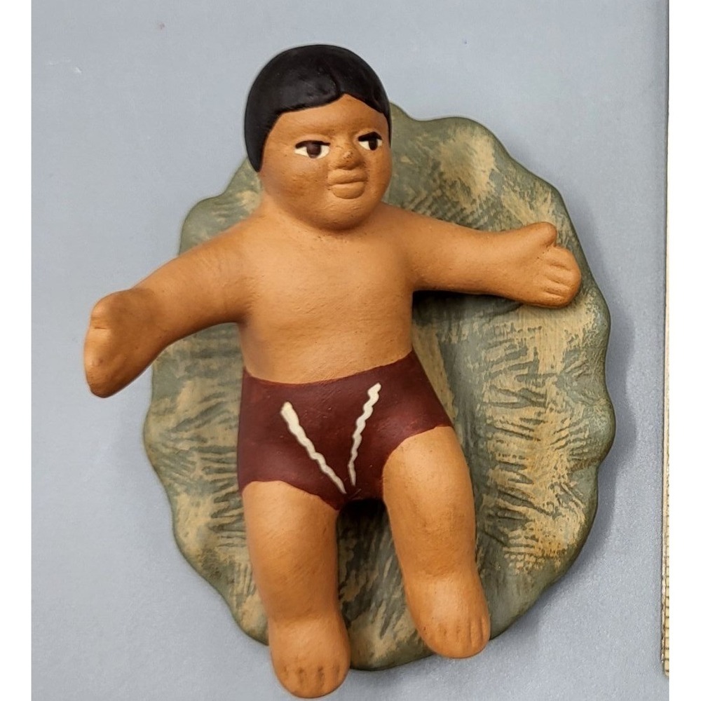 Nativity Scene Peruvian Baby Jesus Figurine Terracotta Pottery Clay Replacement